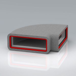 204x60mm Rectangular Horizontal 90º Rapid Self-Seal Thermal Bend