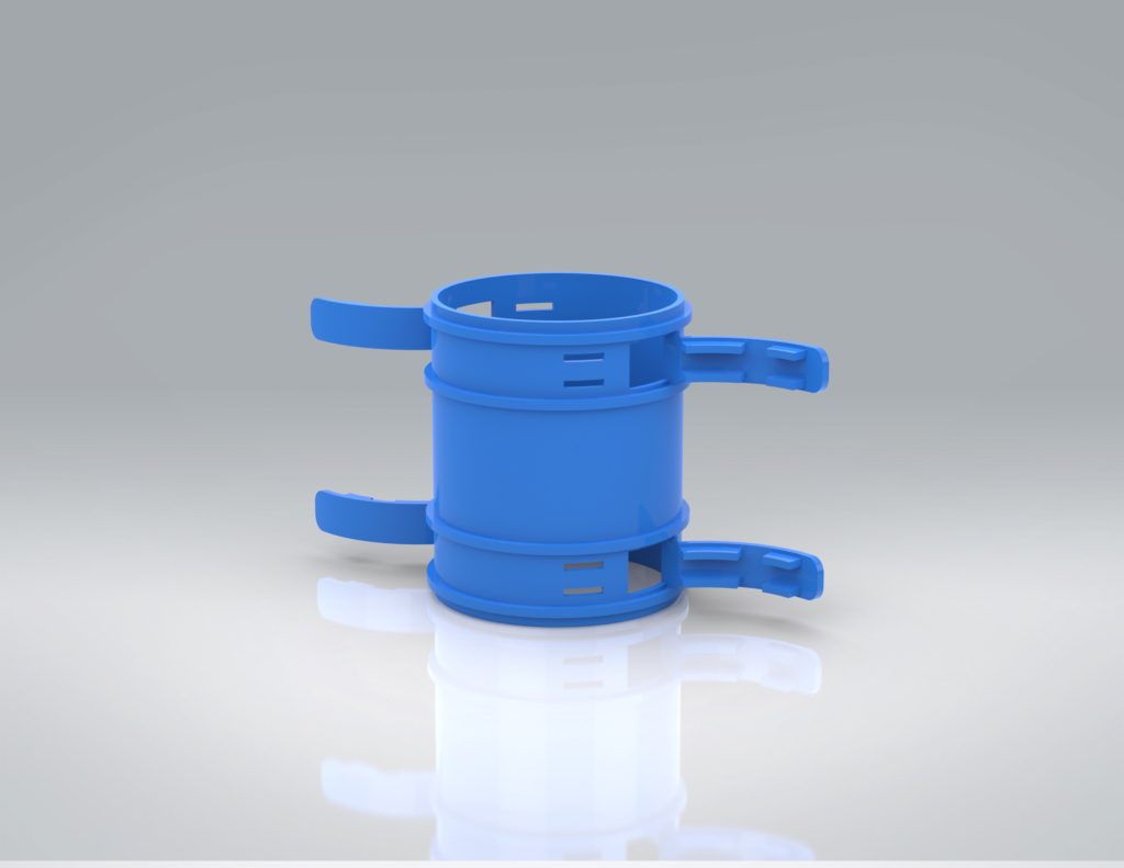 75mm Round Radial Connector with locking clips & two sealing rings