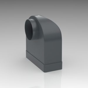 220x90mm Elbow Bend with 100mm Fixed Spigot